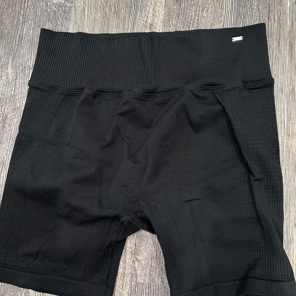 PINK Victoria's Secret Black Ribbed Shorts